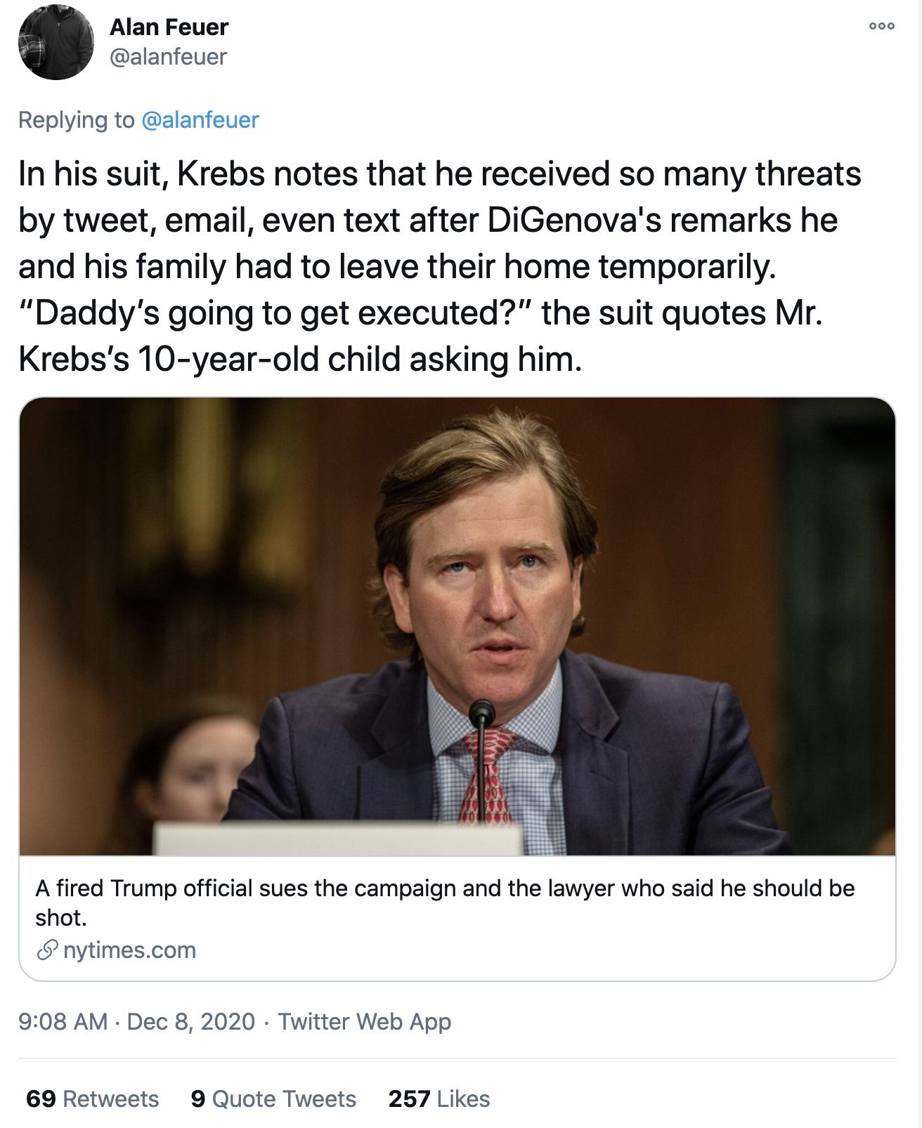 Screen-Shot-2020-12-08-at-9.19.59-AM Chris Krebs Gets Revenge With Legal Move Against Trump Lawyer Corruption Crime Featured Politics Top Stories 
