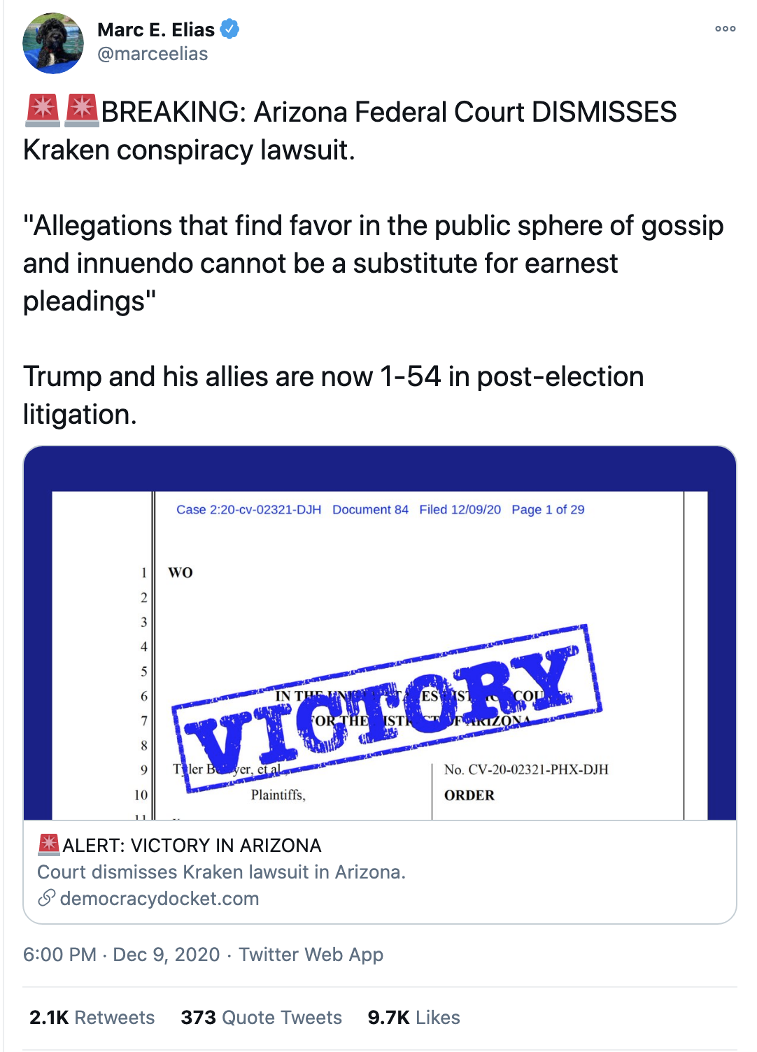 Screen-Shot-2020-12-09-at-7.09.33-PM Arizona Federal Court Delivers 54th Loss To Trump & Allies Conspiracy Theory Featured National Security Politics Top Stories 