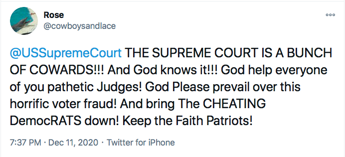 Screen-Shot-2020-12-11-at-7.43.20-PM GOP Responds To SCOTUS Defeat Like Treasonous Traitors Conspiracy Theory Donald Trump Election 2020 Featured Politics Top Stories Twitter 