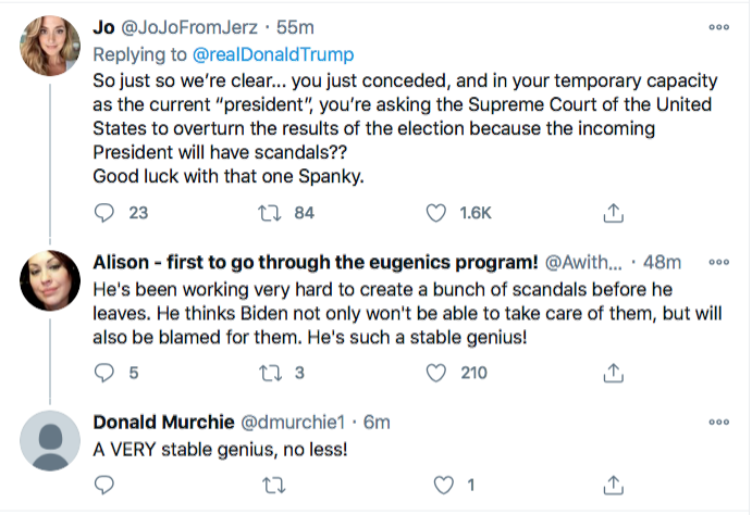 Screen-Shot-2020-12-11-at-9.19.53-AM Trump Targets SCOTUS During 5-Tweet Morning Eruption Of Insanity Conspiracy Theory Donald Trump Election 2020 Featured Politics Top Stories Twitter 