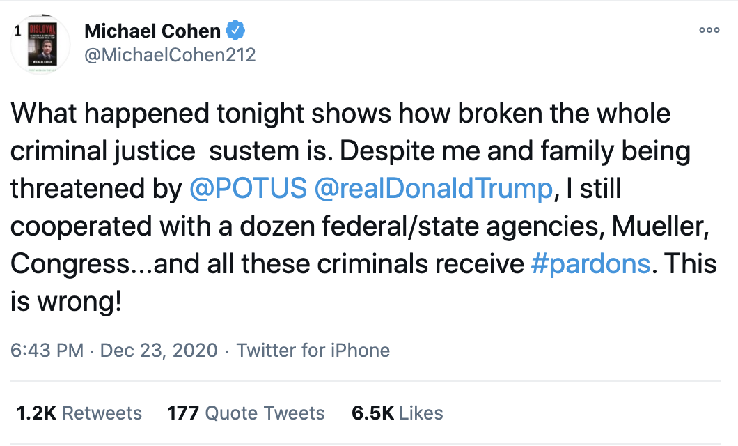 Screen-Shot-2020-12-23-at-7.31.40-PM Michael Cohen Issues Blistering Response To Trump's Pardon Spree Black Lives Matter Crime Featured Politics Top Stories 