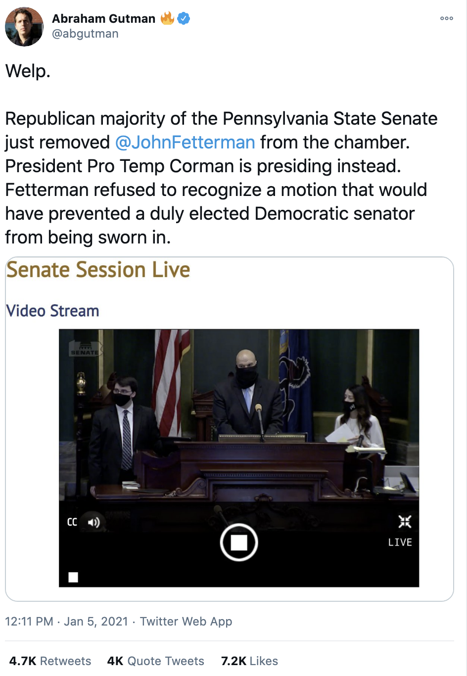 Screen-Shot-2021-01-05-at-2.48.49-PM Pennsylvania GOP Refuses To Seat Certified Democratic Winner Corruption Donald Trump Featured Politics Top Stories 