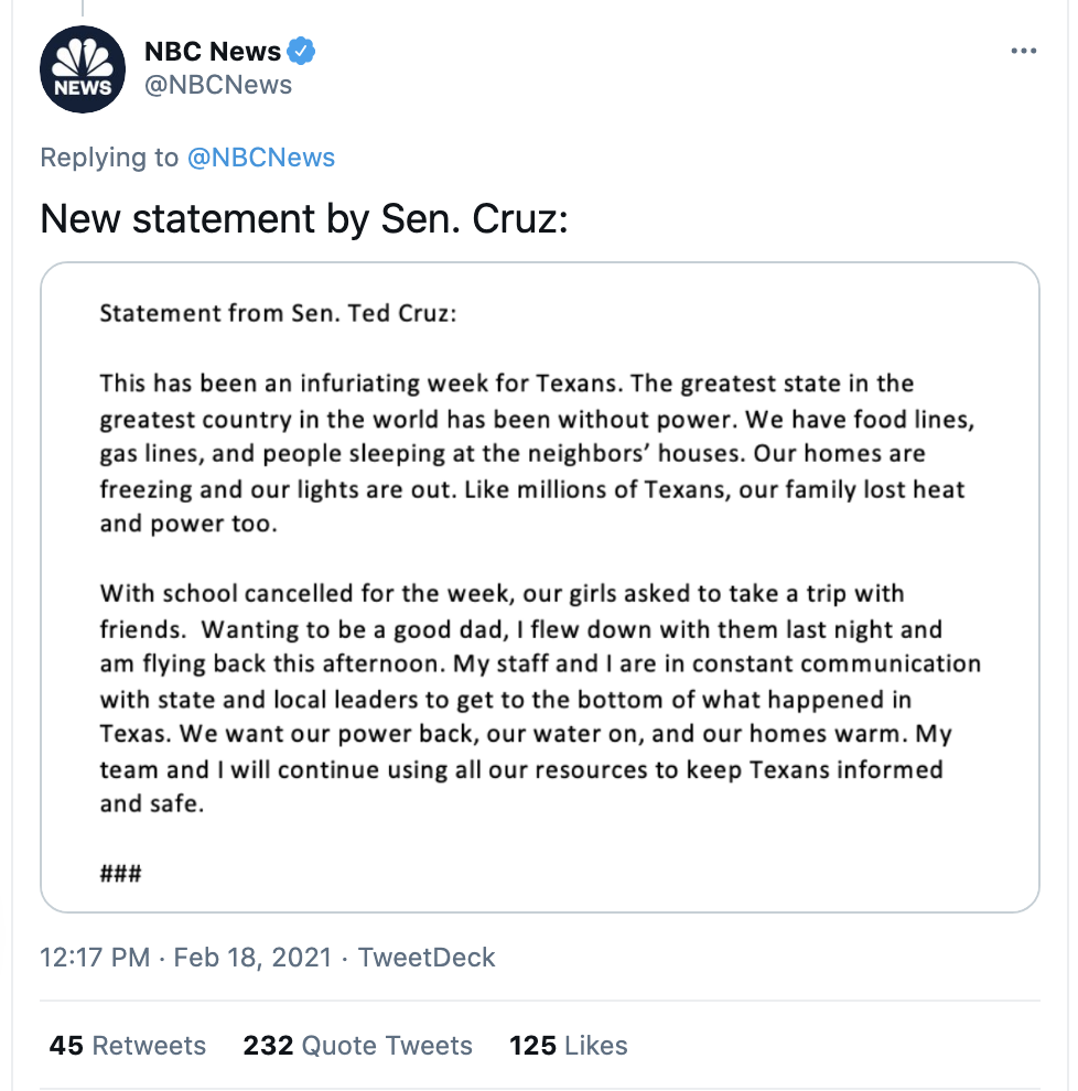 Screen-Shot-2021-02-18-at-1.07.52-PM Ted Cruz Throws His Children Under The Bus To Save Himself Corruption Environment Featured Politics Top Stories 