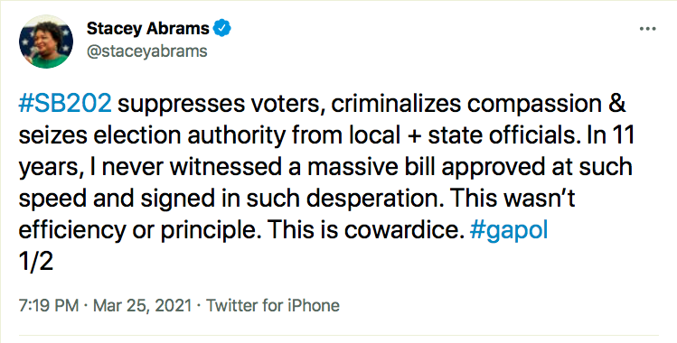Screen-Shot-2021-03-25-at-8.31.35-PM Stacey Abrams Puts GOP On Notice Over Voter Suppression Bill Civil Rights Donald Trump Featured Politics Racism Top Stories Twitter 