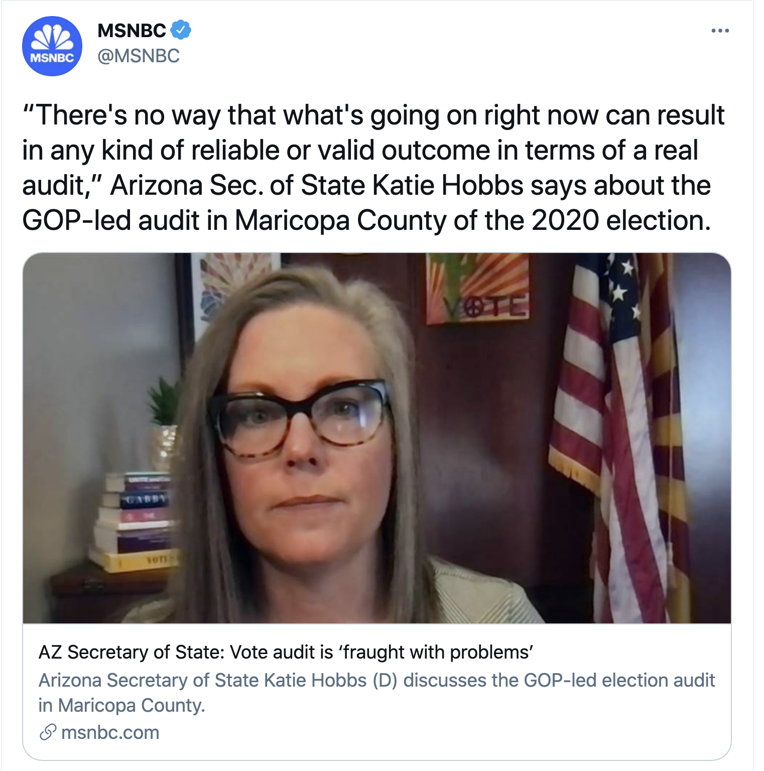 Screen-Shot-2021-05-09-at-9.34.38-AM Arizona Secretary Of State Calls Republican Election Audit 'Invalid' Corruption Featured Politics Top Stories Twitter 