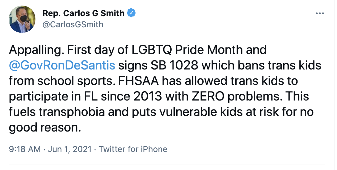 Screen-Shot-2021-06-01-at-11.09.22-AM Legal Move To Thwart Ron DeSantis' Transgender Law Announced Featured LGBT Politics Sports Top Stories 