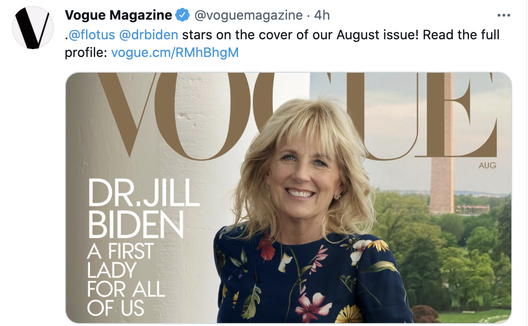 Screen-Shot-2021-06-29-at-11.59.28-AM 'VOGUE Magazine' Honors Dr Jill Biden In Snub To Melania Trump Celebrities Featured Feminism Politics Top Stories 