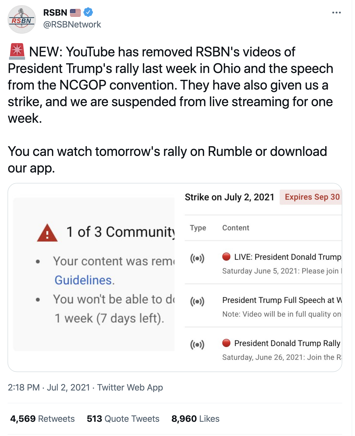 Screen-Shot-2021-07-12-at-2.32.13-PM 'YouTube' Deletes Trump Videos Despite His Phony Lawsuit Threats Donald Trump Featured Politics Social Media Top Stories 