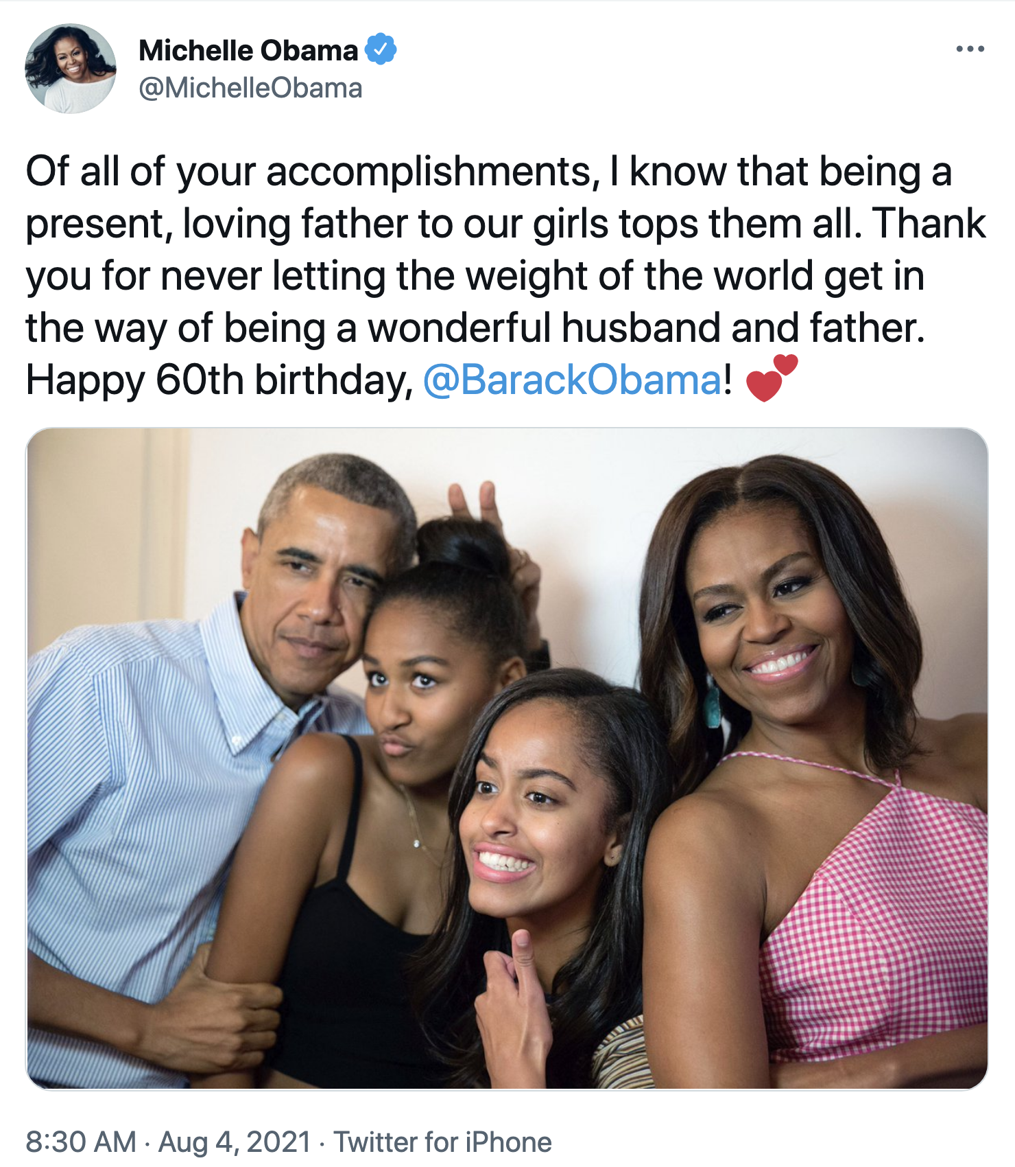 Screen-Shot-2021-08-04-at-9.13.47-AM Michelle Obama Issues Heart Warming Birthday Message To Barack Featured Feminism Michelle Obama Politics Top Stories 