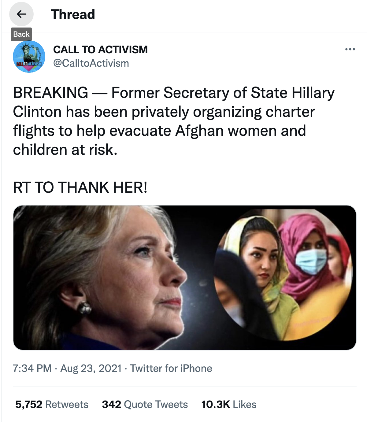 Screen-Shot-2021-08-25-at-3.54.16-PM Hillary Clinton Flies Targeted Afghan Women To Safety On Private Charters Featured Human Rights Politics Top Stories Women's Rights 