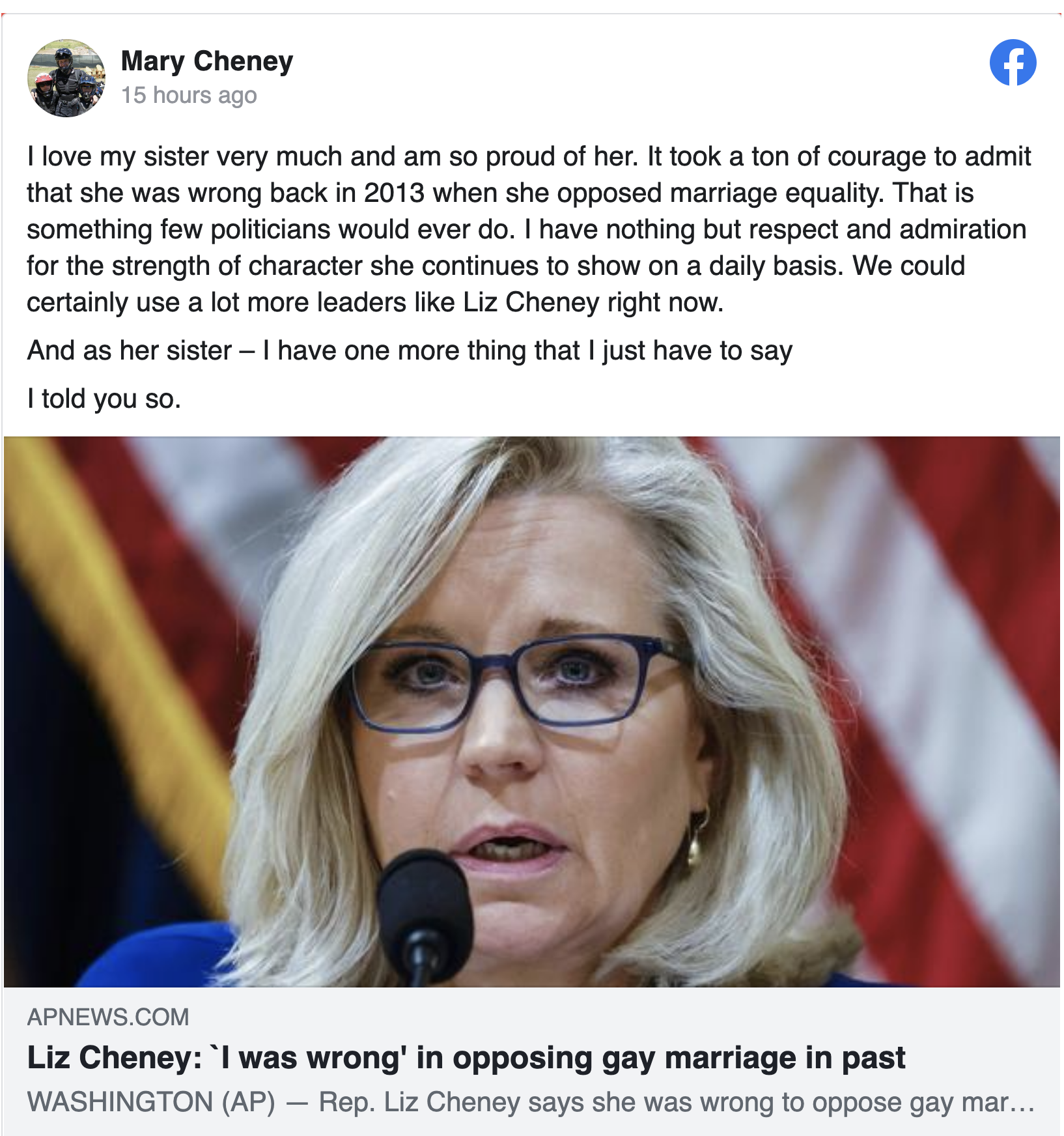 Screen-Shot-2021-09-27-at-10.10.57-AM Sister Of Liz Cheney Publicly Defends Her Amongst Trump Attacks Donald Trump Featured Feminism Politics Top Stories 