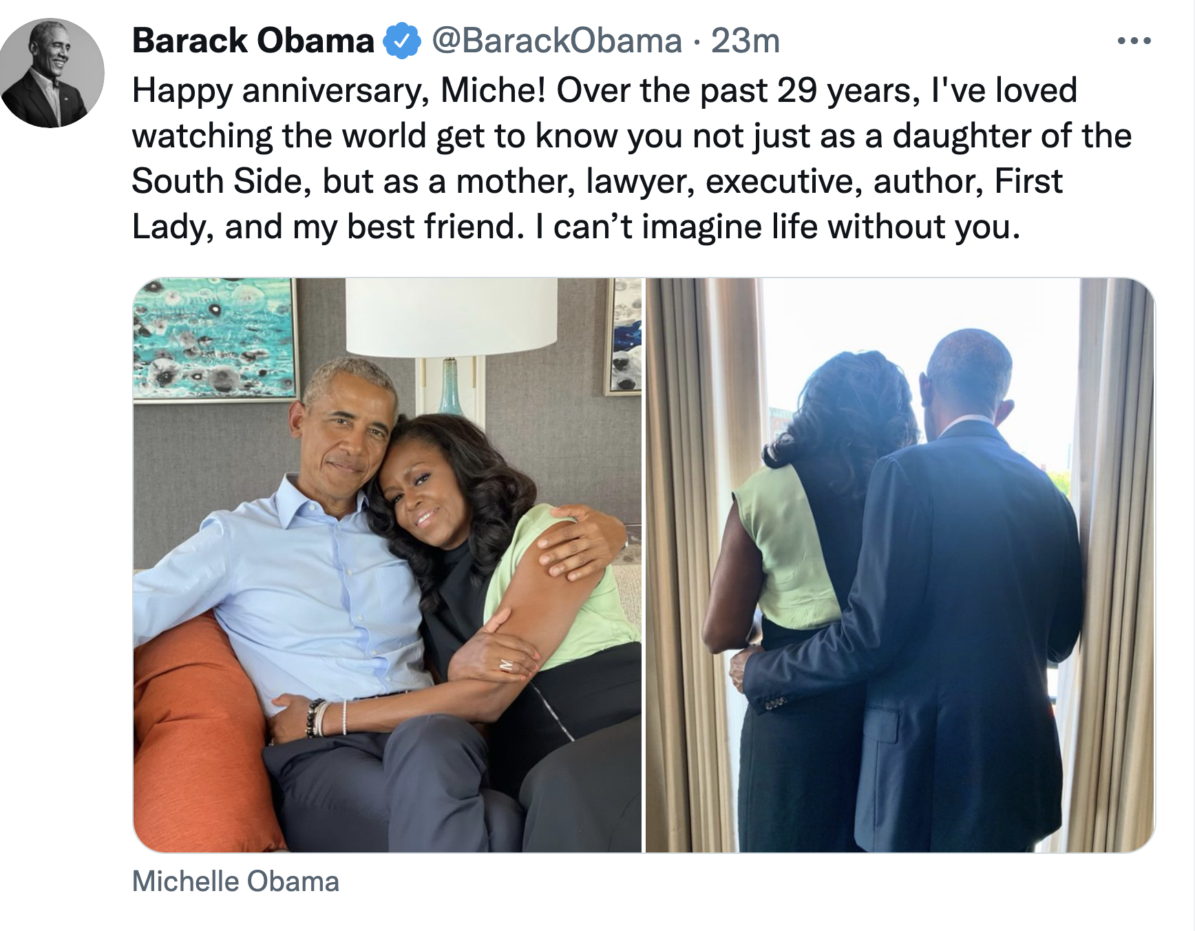 Screen-Shot-2021-10-03-at-2.25.50-PM Barack & Michelle Gush Love For Each Other To Celebrate 29th Anniversary Featured Feminism Michelle Obama Politics Top Stories 