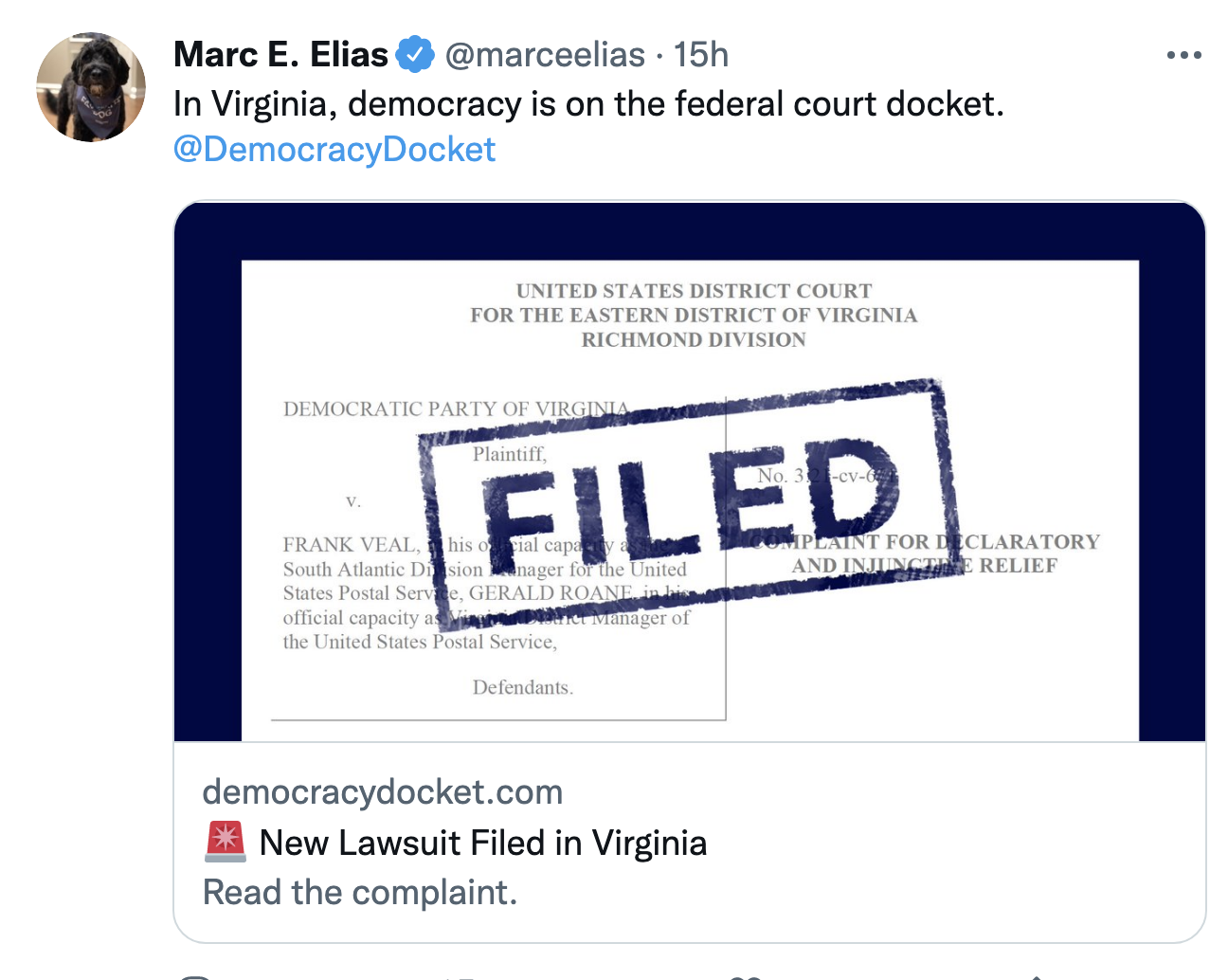 Screen-Shot-2021-10-24-at-8.36.58-AM USPS/Dejoy Hit With Lawsuit For Delaying Mail-In Ballot Delivery Corruption Donald Trump Featured Politics Top Stories 
