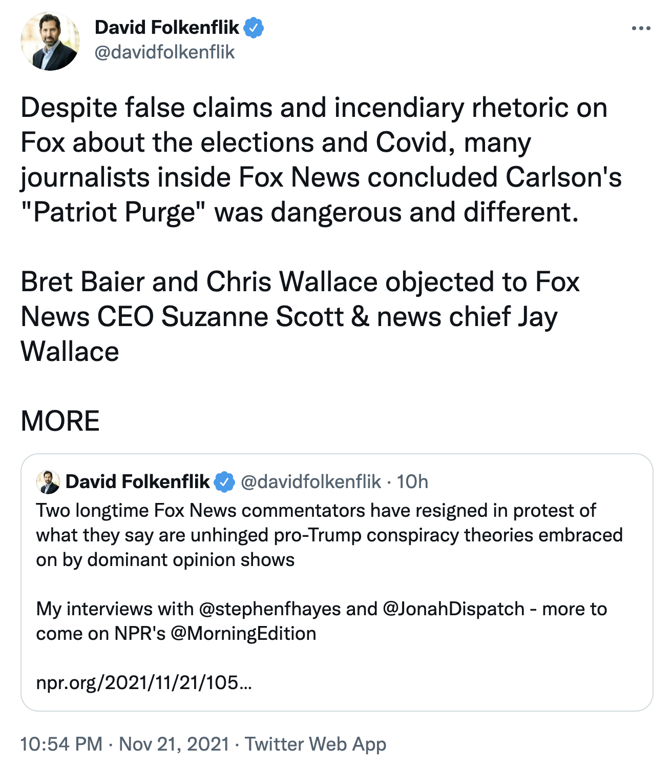 Screen-Shot-2021-11-22-at-8.39.54-AM 2 Fox News Personalities Resign To Protest Tucker Carlson Featured Media Politics Terrorism Top Stories 