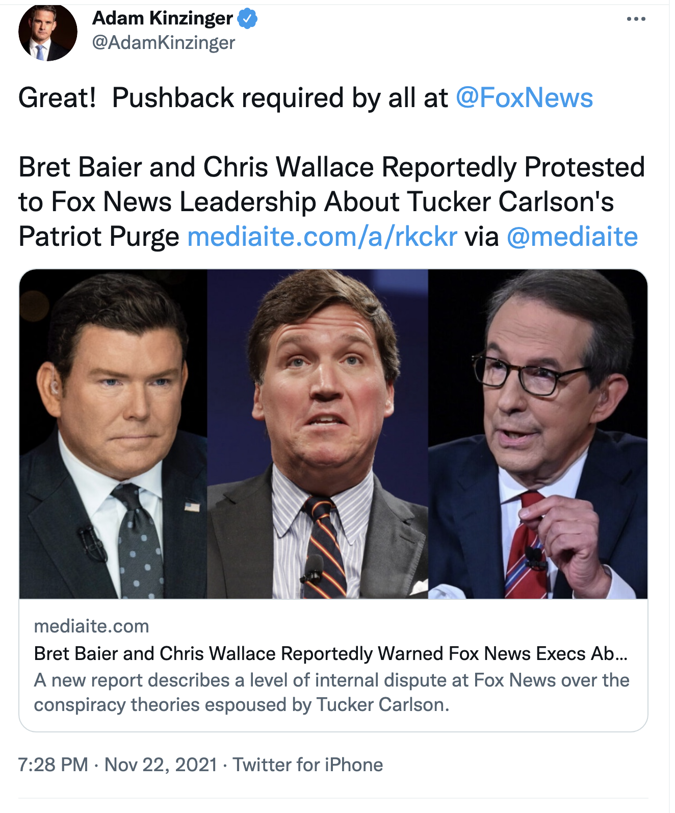 Screen-Shot-2021-11-23-at-8.43.47-AM Fox Hosts Chris Wallace & Bret Baier Protest Over Tucker Carlson Corruption Featured Media Politics Top Stories 
