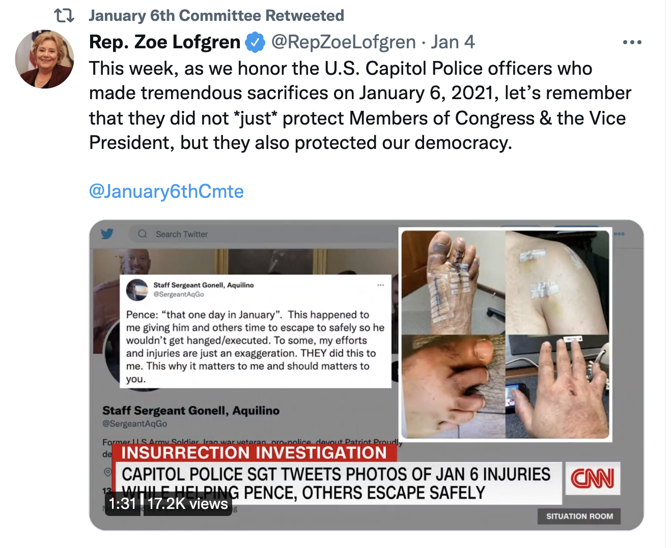 Screen-Shot-2022-01-05-at-3.08.03-PM Jan. 6 Committee Honors DC Officers With Wednesday Twitter Tribute Donald Trump Featured Politics Terrorism Top Stories 