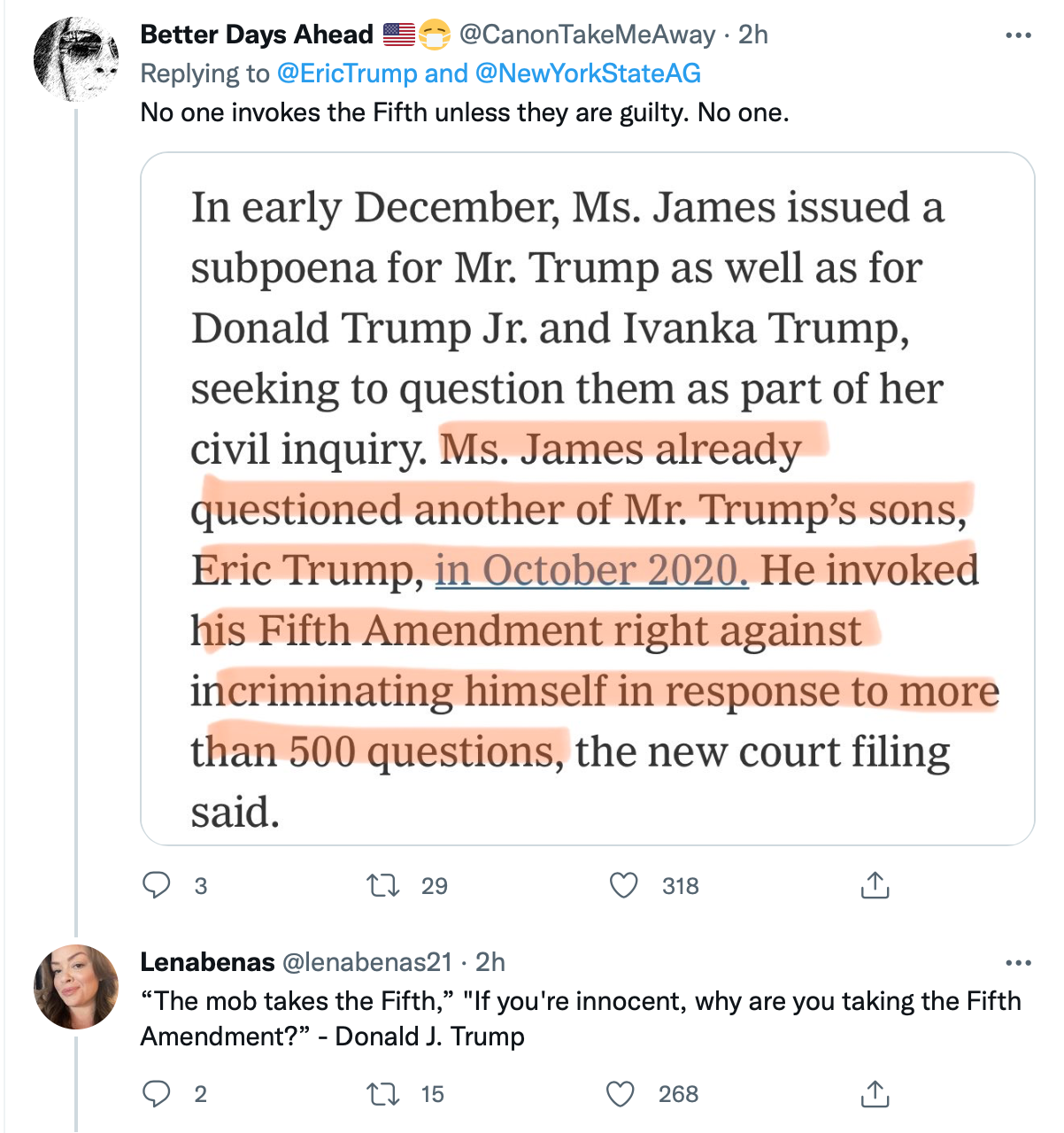 Screen-Shot-2022-01-19-at-10.54.17-AM Eric Trump Publicly Freaks Over NY Tax Fraud Subpoena Crime Donald Trump Featured Investigation Politics Top Stories Twitter 