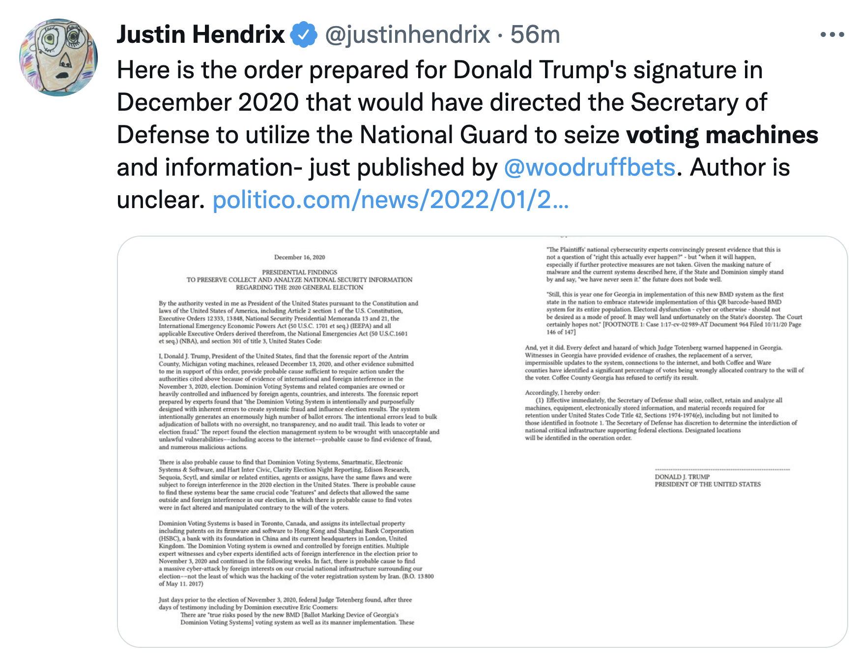 Screen-Shot-2022-01-21-at-12.41.44-PM Draft Of Trump Order To Seize Voting Machines Obtained By Jan 6 Probe Crime Donald Trump Featured Politics Top Stories 