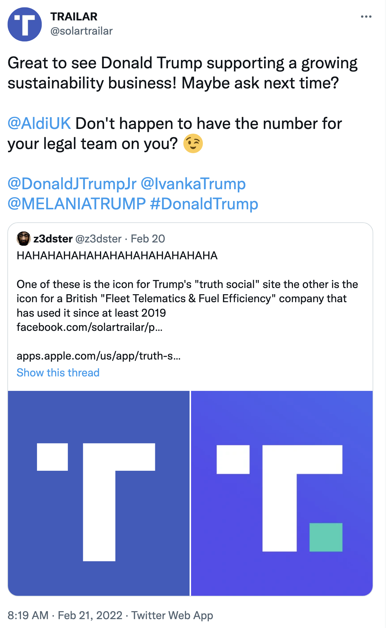 Screen-Shot-2022-02-22-at-9.44.16-AM New Trump Company In Potential Legal Trouble After 2nd Day Donald Trump Featured Politics Social Media Top Stories 