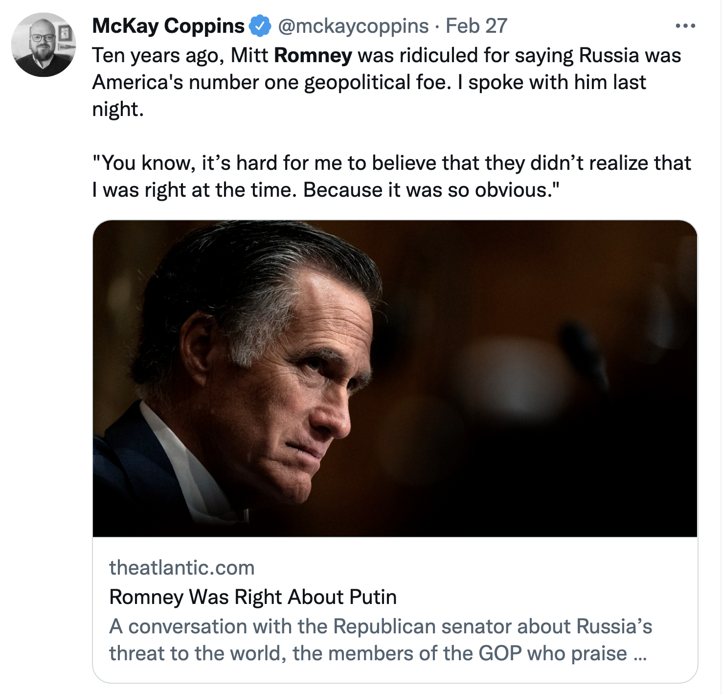 Screen-Shot-2022-02-28-at-9.41.35-AM Mitt Romney Goes After 'Moron' Republican Colleagues Corruption Crime Featured Politics Top Stories 
