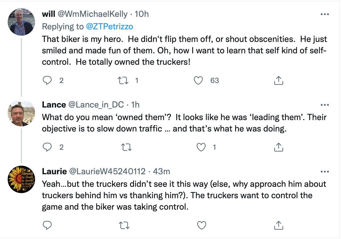 Screen-Shot-2022-03-20-at-10.07.18-AM Protestor Stops DC Trucker Convoy With Brilliant Trolling Featured Politics Top Stories Twitter Videos 