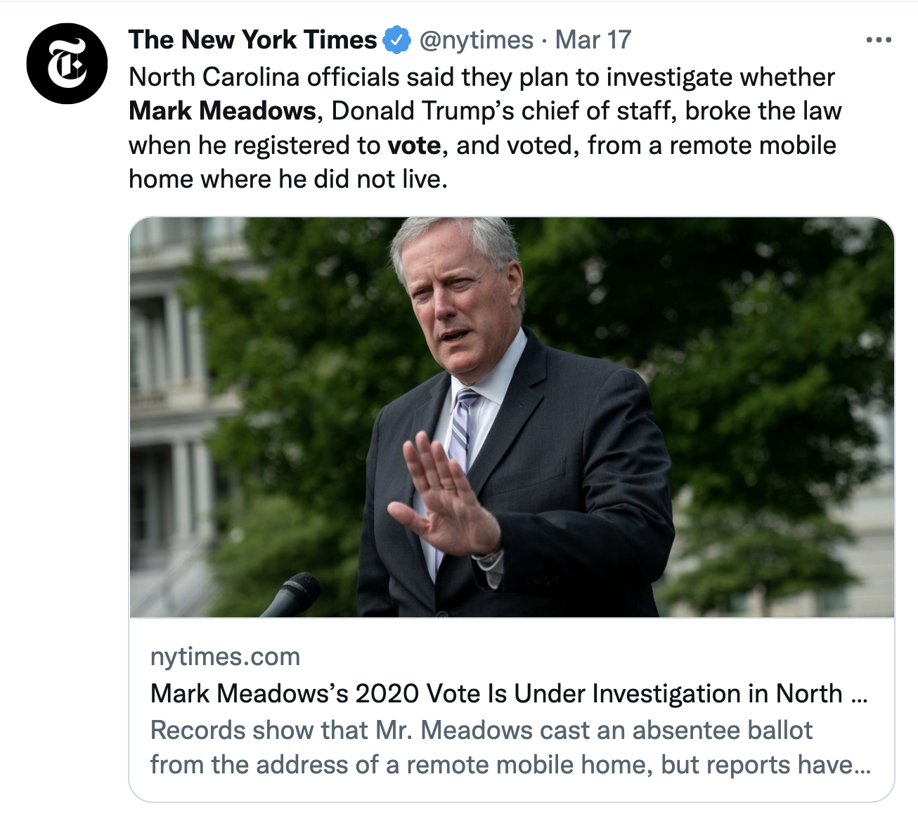 Screen-Shot-2022-03-23-at-11.24.59-AM Mark Meadows' Wife Accused Of Fraudulent Voter Registration Crime Featured Politics Top Stories White Privilege 