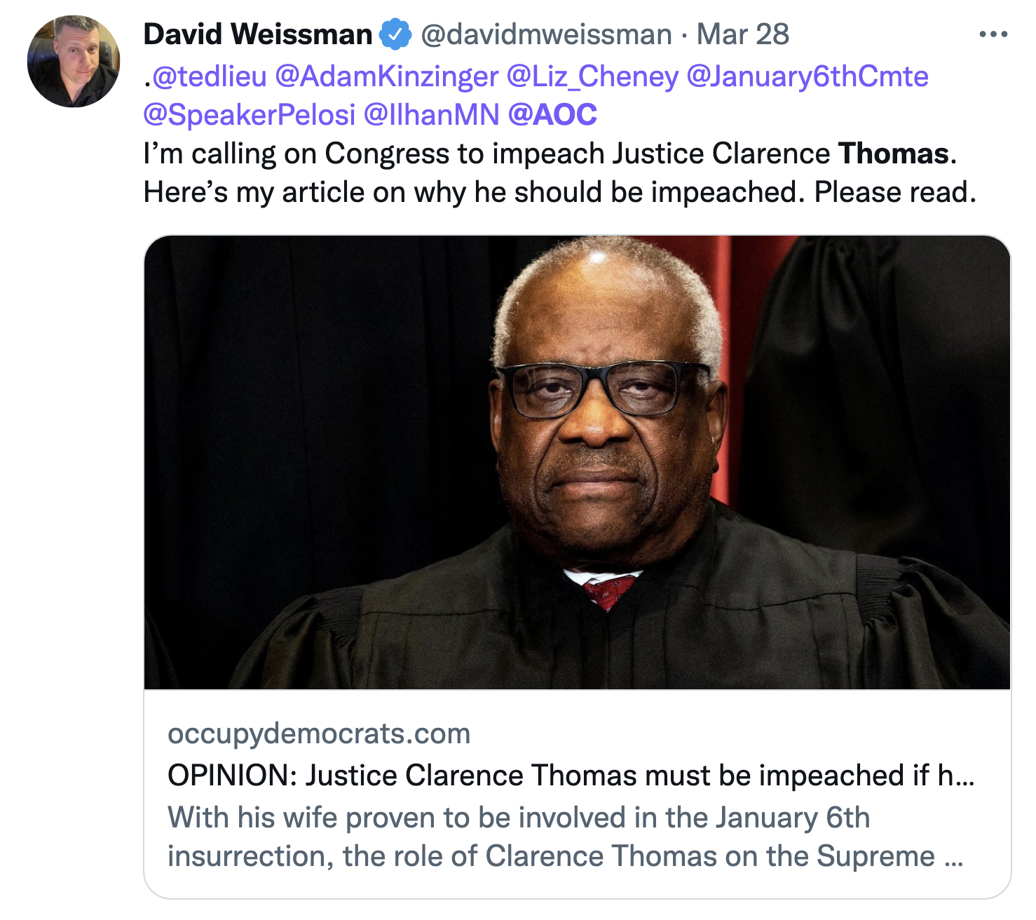 Screen-Shot-2022-03-29-at-9.36.16-AM Urgent Congressional Investigation Of Clarence Thomas Demand By AOC Corruption Featured Politics Supreme Court Top Stories 