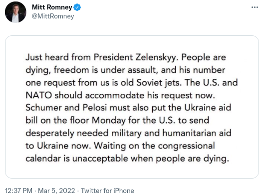 Screenshot-2022-03-05-1.15.06-PM Mitt Romney Rallies Red & Blue America To Help Ukraine Military Politics Social Media Top Stories 