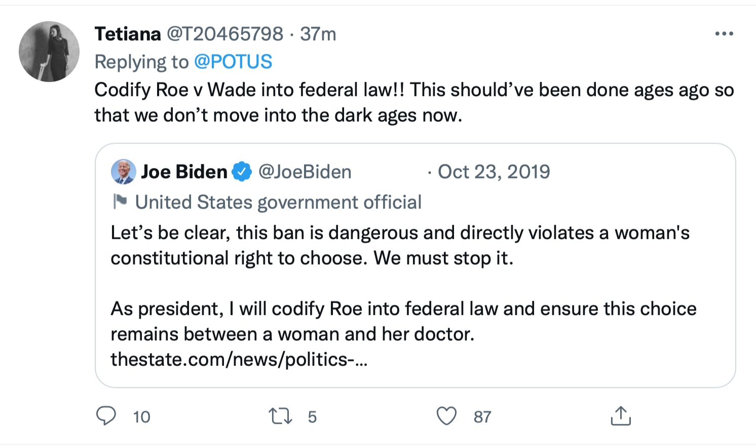 Screen-Shot-2022-05-03-at-10.30.24-AM Biden Rallies Red & Blue America Against SCOTUS Abortion Ban Abortion Featured Healthcare Joe Biden Politics Top Stories Twitter 