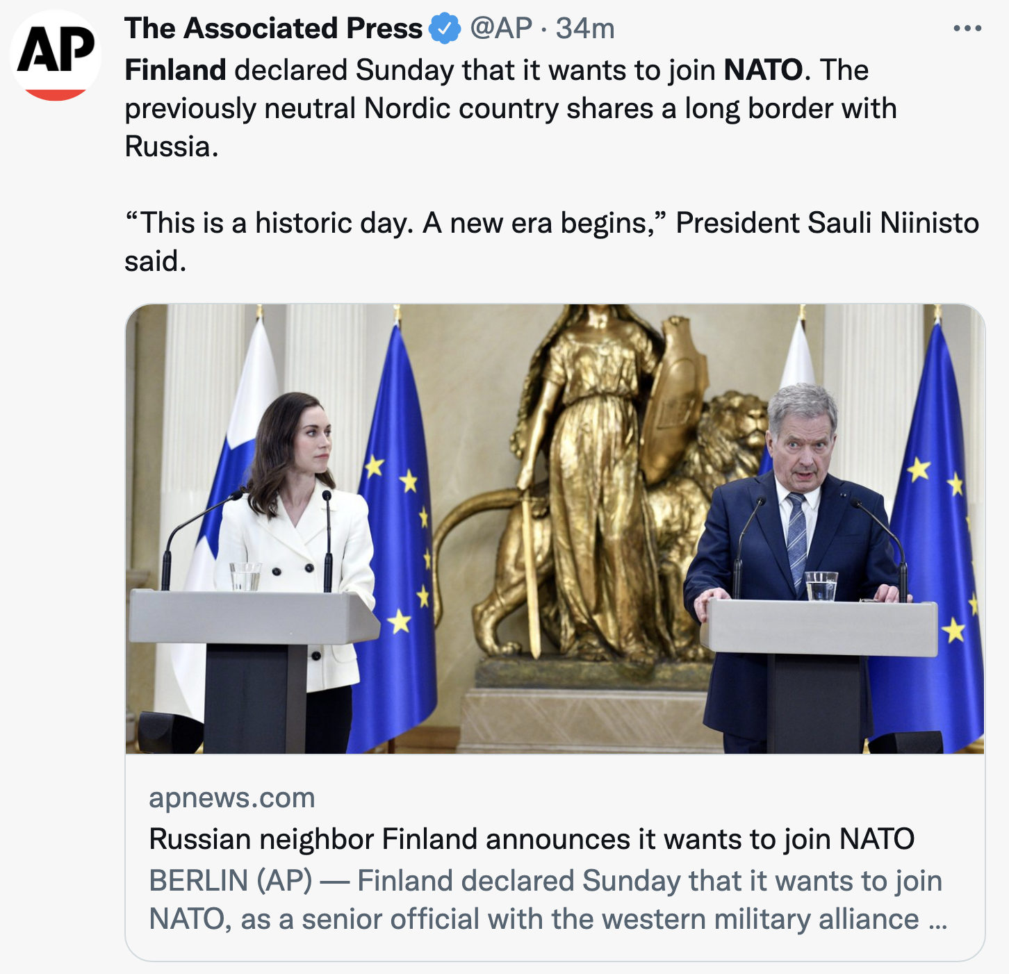 Screen-Shot-2022-05-15-at-10.15.34-AM Finland Ditches Neutrality & Announces Formal NATO Application Featured Foreign Policy Politics Russia Top Stories 