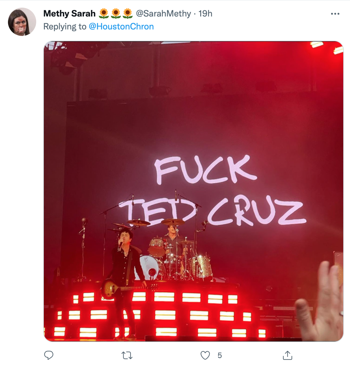 Screen-Shot-2022-06-13-at-2.32.23-PM Giant 'F*ck Ted Cruz' Banner Unveiled  At Green Day Concert Celebrities Featured Politics Top Stories Twitter 