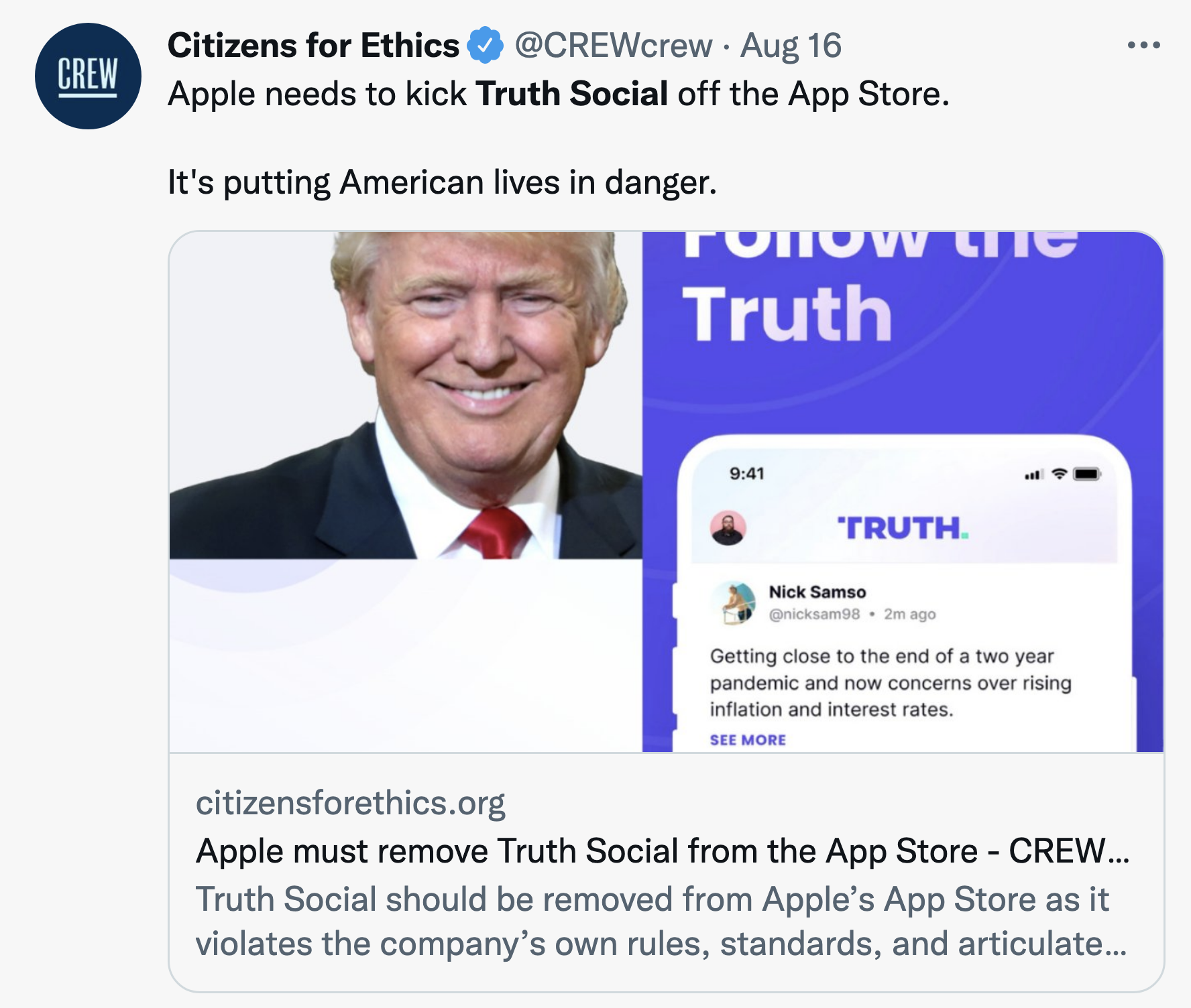 Screen-Shot-2022-08-17-at-11.50.14-AM Trump's Social Media Site Alerts FBI After User Threats Of Violence Crime Featured Politics Social Media Top Stories 