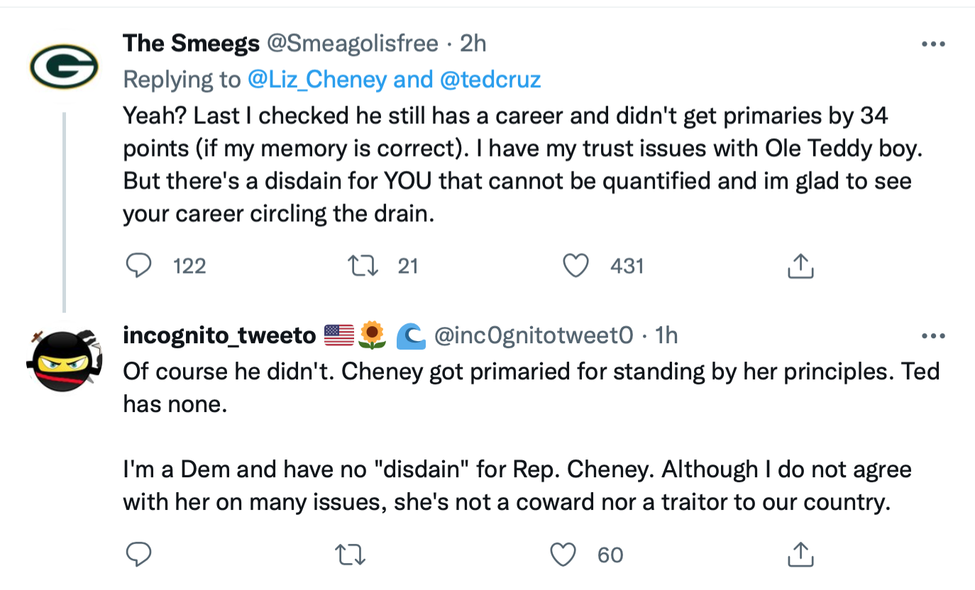 Screen-Shot-2022-08-30-at-8.26.42-PM Liz Cheney Dunks Directly On Ted Cruz During Twitter Shaming Donald Trump Featured Politics Top Stories Twitter 