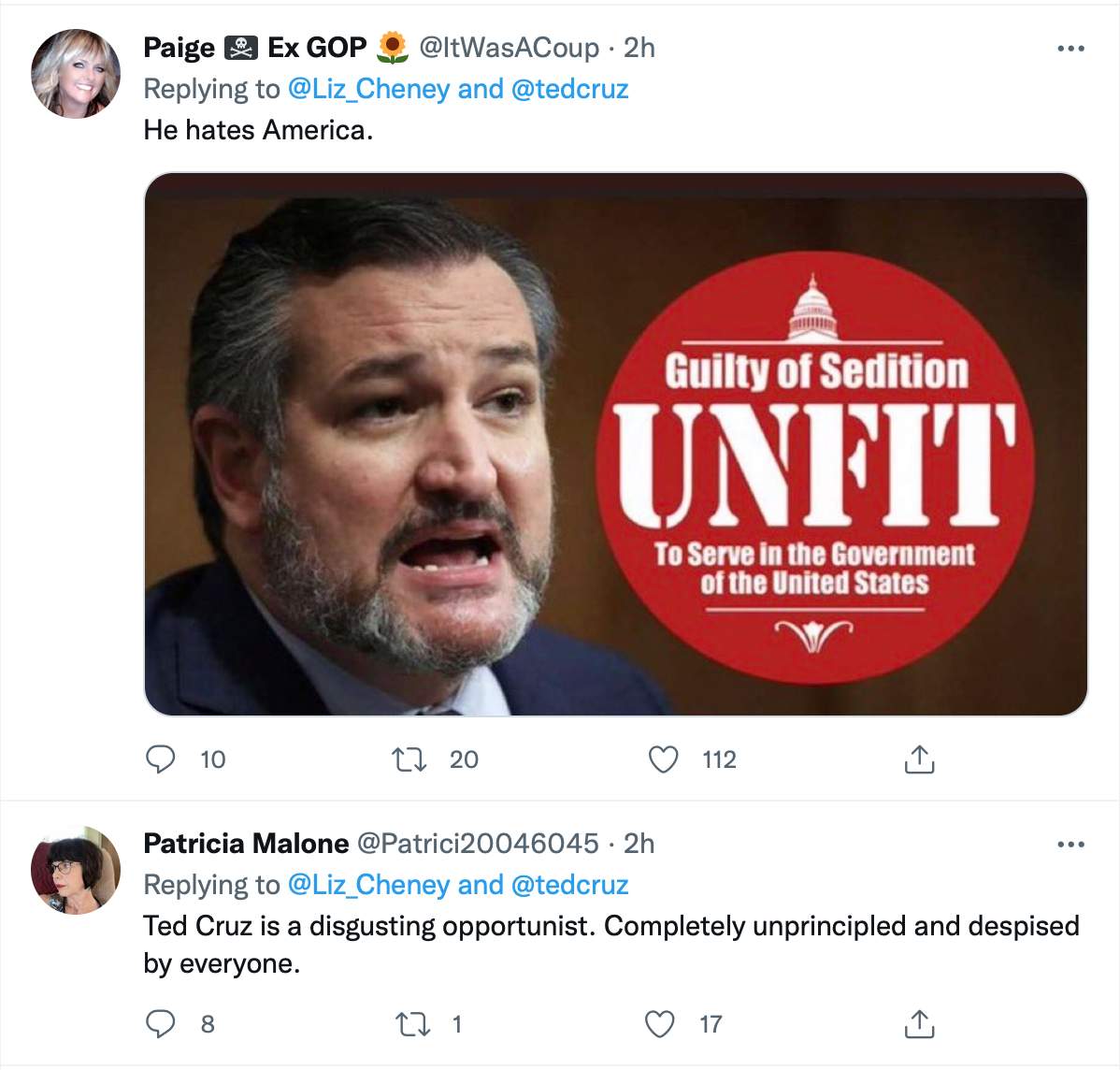 Screen-Shot-2022-08-30-at-8.28.41-PM Liz Cheney Dunks Directly On Ted Cruz During Twitter Shaming Donald Trump Featured Politics Top Stories Twitter 