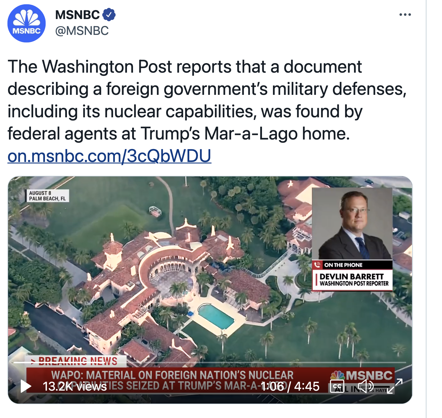 Screen-Shot-2022-09-06-at-9.52.47-PM Trump Stole 'Foreign Nuclear Capabilities' According To WaPost Report Crime Donald Trump Featured Politics Top Stories 