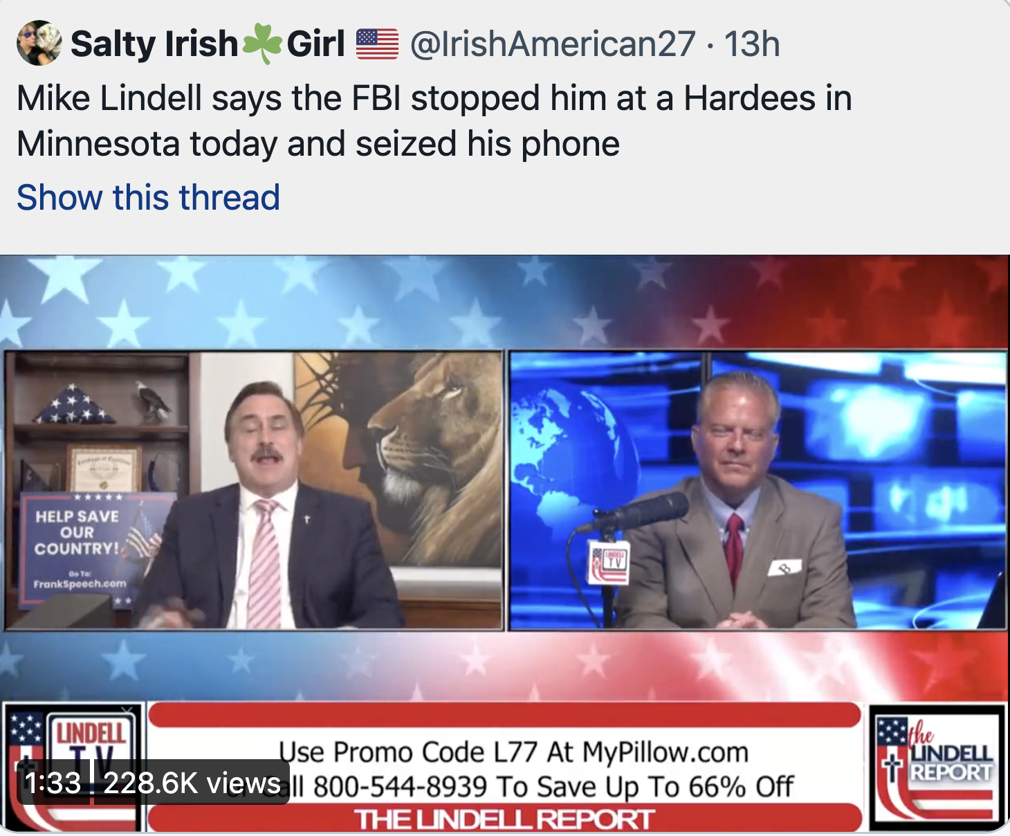 Screen-Shot-2022-09-14-at-9.07.03-AM FBI Executes Search Warrant On 'MyPillow Guy' Mike Lindell Crime Donald Trump Featured Politics Top Stories 