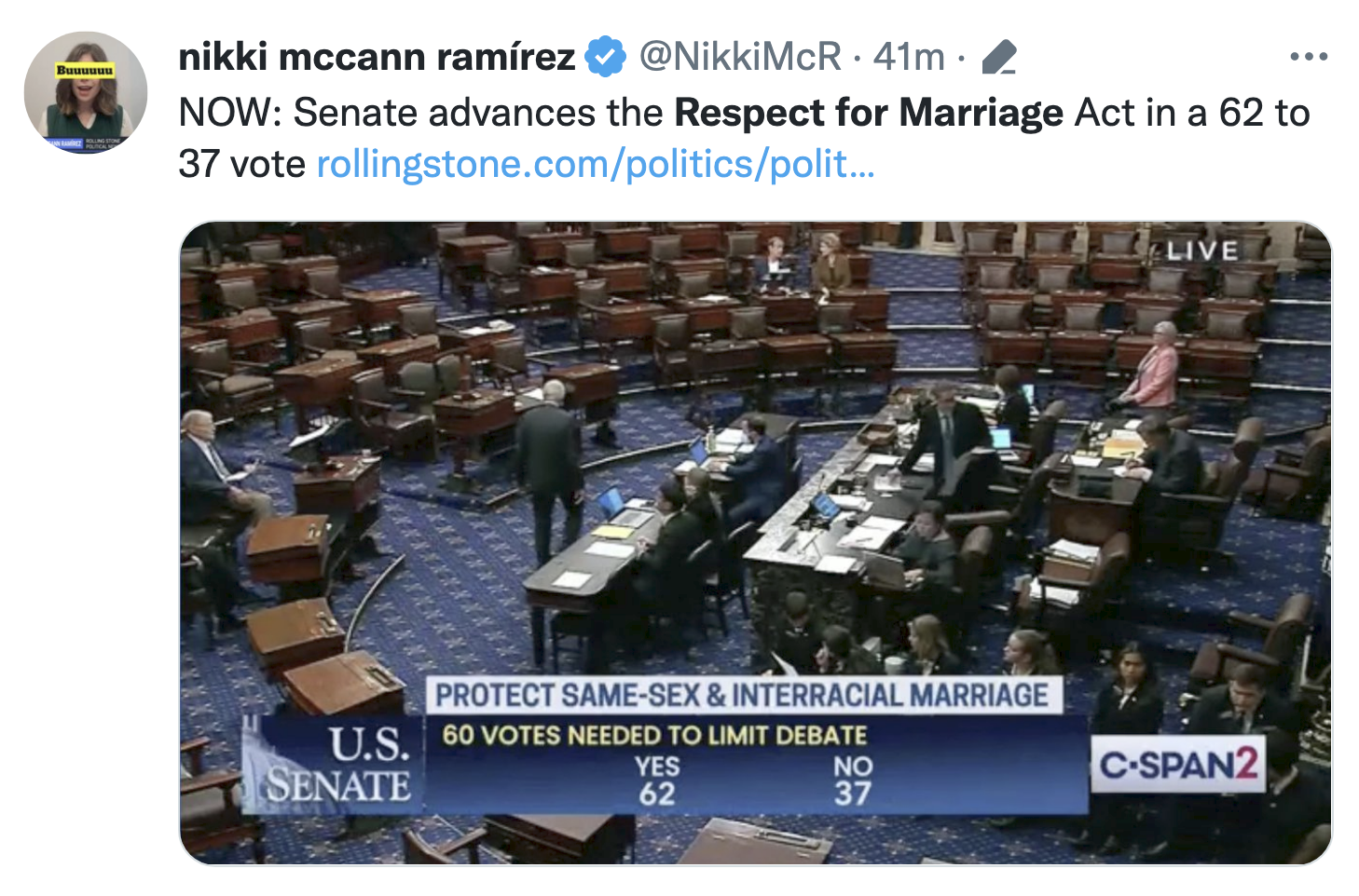 Screen-Shot-2022-11-16-at-3.58.53-PM Senate Passes Critical Vote To Protect Same Sex Marriage Featured LGBT Politics Religion Top Stories 