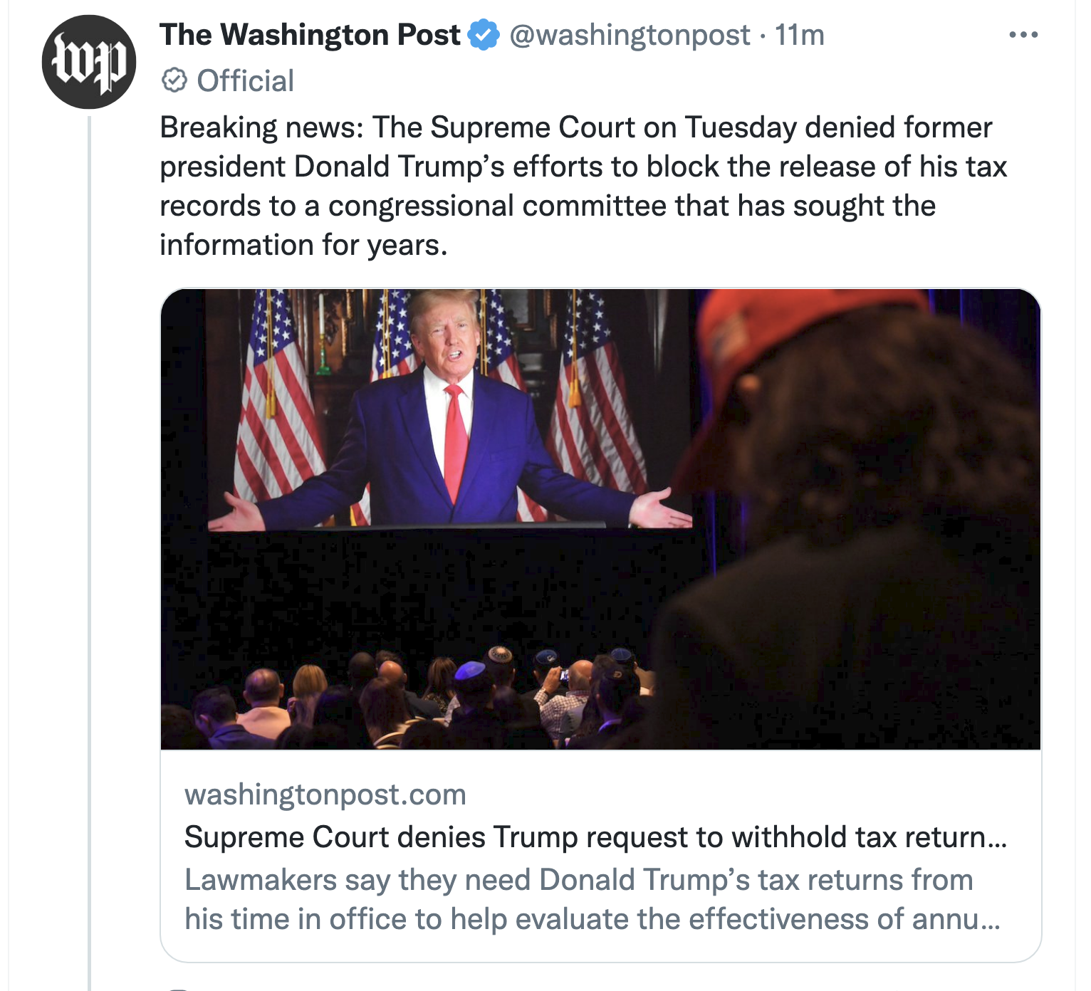 Screen-Shot-2022-11-22-at-1.54.50-PM Supreme Court Denies Trump Attempt To Evade Justice In Tax Case Corruption Donald Trump Featured Politics Top Stories 