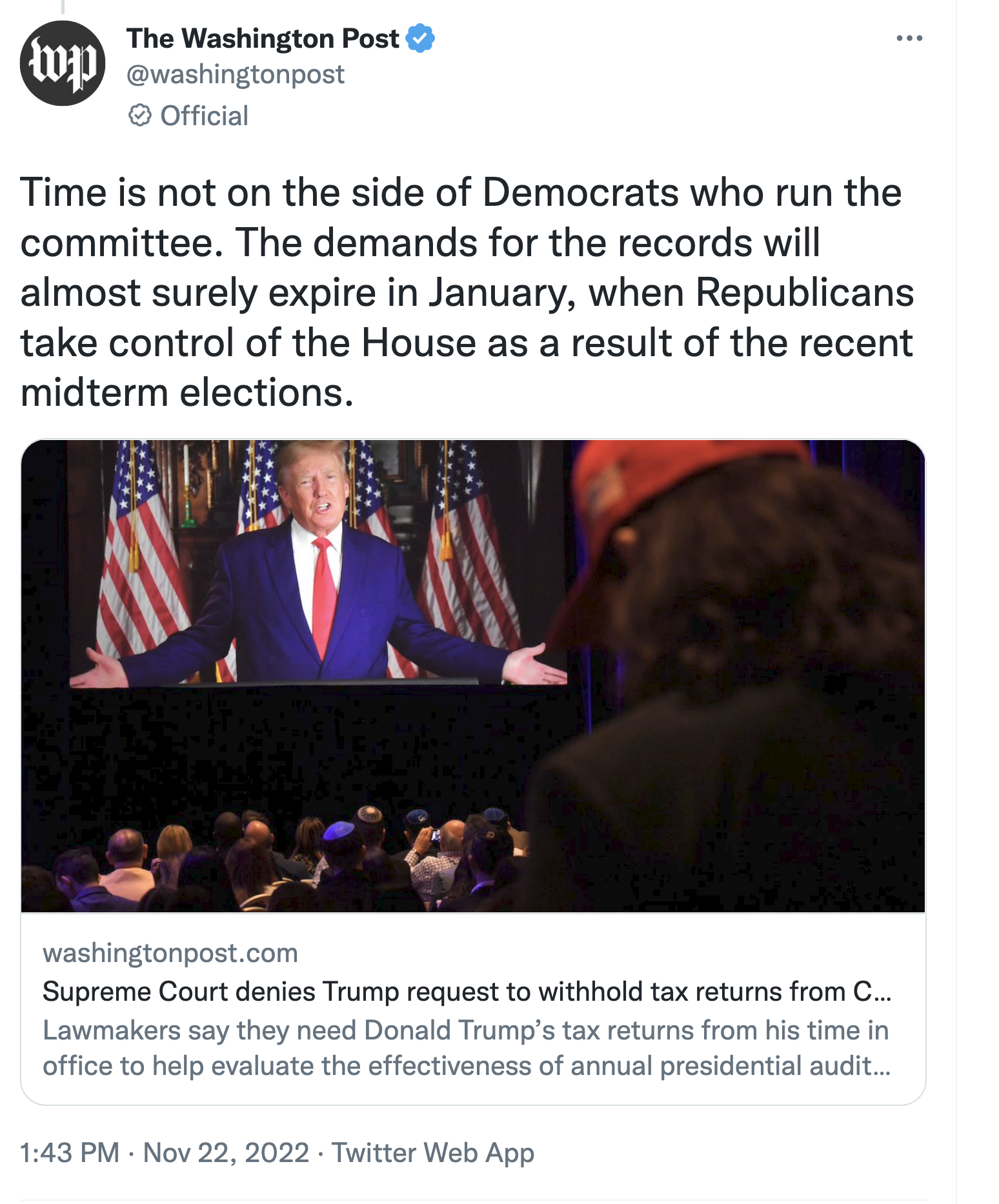 Screen-Shot-2022-11-22-at-2.02.22-PM Supreme Court Denies Trump Attempt To Evade Justice In Tax Case Corruption Donald Trump Featured Politics Top Stories 