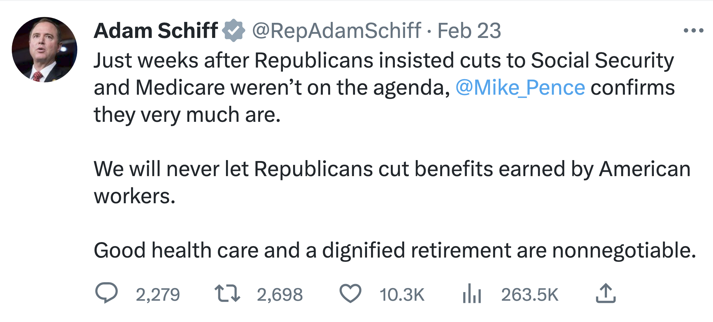Screen-Shot-2023-02-27-at-11.43.43-AM Adam Schiff Goes After GOP For Threatening Medicare & Social Security Corruption Domestic Policy Featured Politics Top Stories 