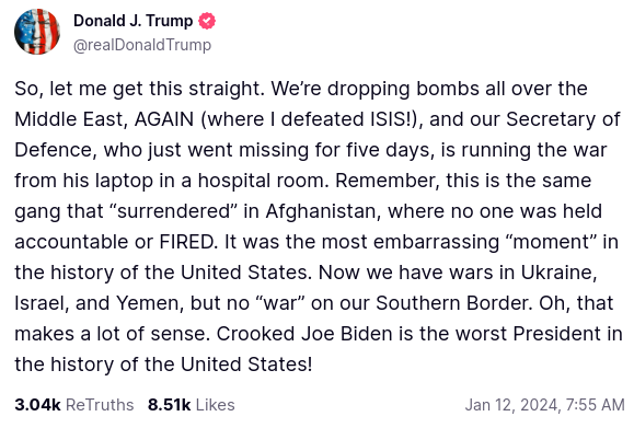 Screenshot-2024-01-12-10.16.46-AM Trump Suggests He Wants A 'War' On The United States' Southern Border Donald Trump Politics Social Media Top Stories 
